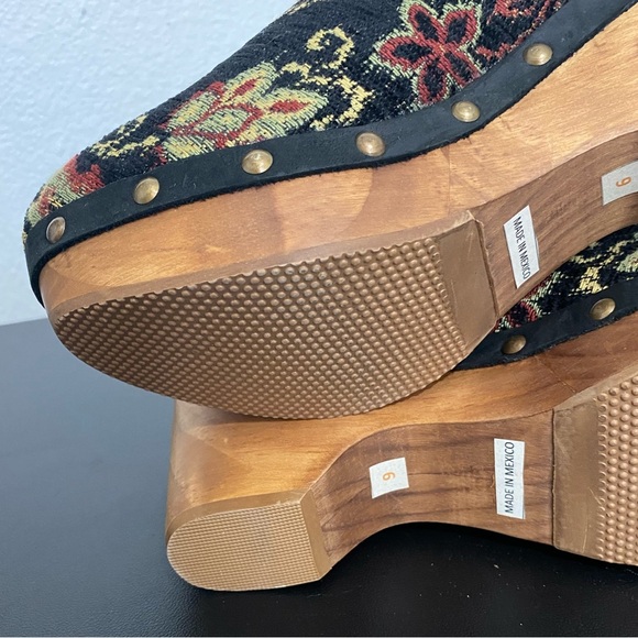 Sundance Cordani Zorba Tapestry Clogs Shoes Cyrilla Five Worlds 70s Retro New - Picture 14 of 15